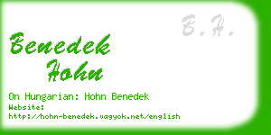benedek hohn business card